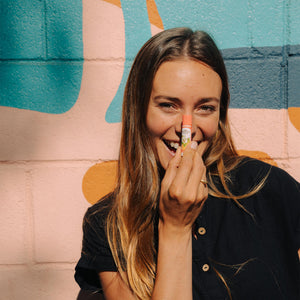 organic lip balm pink grapefruit lifestyle